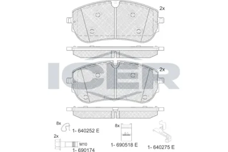 Колодки гальмівні (передні) Land Rover Discovery/Range Rover 05- (з датчиком) (CBI) ICER 182451-208