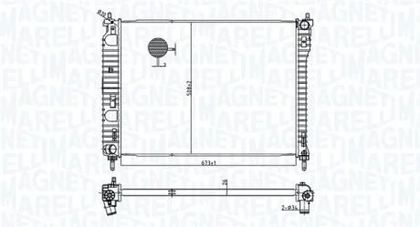 Радіатор двигуна (акпп) CHEVROLET CAPTIVA OPEL ANTARA A 2.4/2.4LPG/3.2 06.06- MAGNETI MARELLI 350213179800 (фото 1)