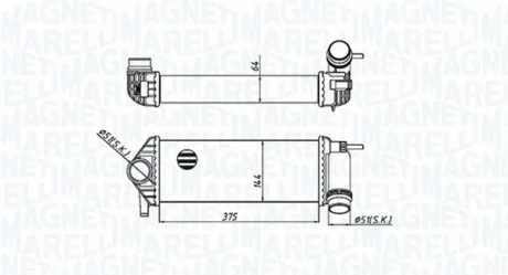 Інтеркулер MERCEDES CITAN MIXTO (DOUBLE CABIN), CITAN (MPV), CITAN/MINIVAN (W415) RENAULT KANGOO EXPRESS, KANGOO II 1.2/1.5D 06.08- MAGNETI MARELLI 351319205510