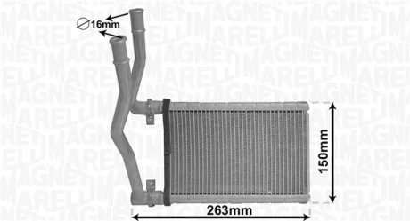 Радіатор пічки FIAT SEDICI 1.6/1.9D/2.0D 06.06-10.14 MAGNETI MARELLI 350218490000