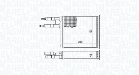 Радіатор пічки CITROEN JUMPER I FIAT DUCATO PEUGEOT BOXER 1.9D-2.8D 02.94-04.02 MAGNETI MARELLI 350218401000