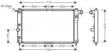 Радиатор охлаждения двигателя Daewoo Nubira (97-) AVA AVA COOLING DWA2009 (фото 1)