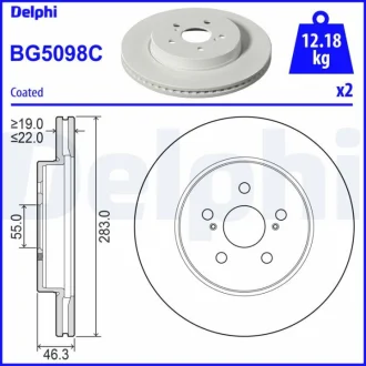 Диск гальмівний Delphi BG5098C