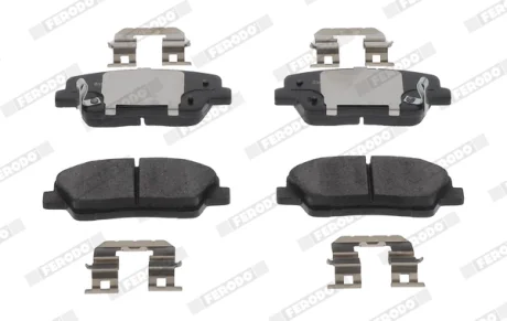 Комплект гальмівних колодок задн, HYUNDAI SANTA FÉ III KIA BORREGO, SORENTO II, SORENTO III, SORENTO II/SUV, STINGER 2.0-3.0D 11.07- FERODO FDB5238 (фото 1)