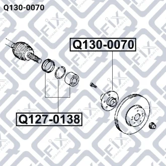 Ступиця передня без підшипника (фланець) Mazda CX-7 (ER) 2.2D/2.3 2006-2012 Q-FIX Q1300070 (фото 1)