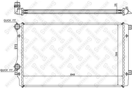 Радіатор охолодження двигуна (М/T) STELLOX 1025205SX