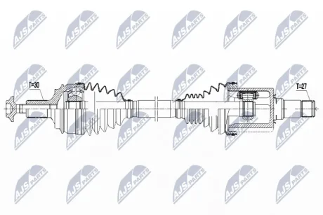 Вал привідний передній, правий Nty NPWME076