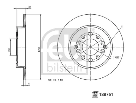 Гальмівний диск FEBI 188761