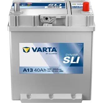 Акумулятор 12В 40Агод./330А (EN) Dynamic SLI (R+ тонкі клеми (японські транспортні засоби)) 187x140x227 B01 - монтажний фланець 10.5мм (пусковий VARTA 540125033K262