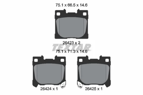 Комплект гальмівних колодок, дискове гальмо TEXTAR 2642301