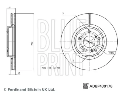 Гальмівний диск BLUE PRINT ADBP430178 (фото 1)