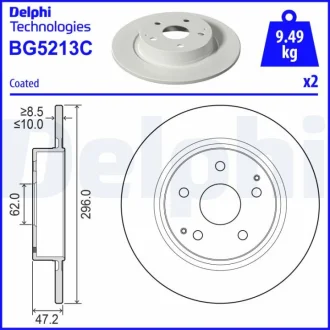 Гальмівний диск Delphi BG5213C
