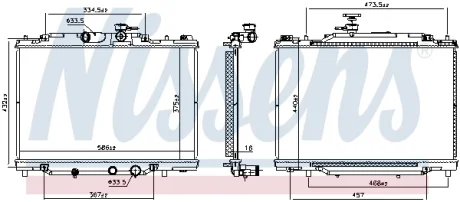 Радіатор охолодження двигуна NISSENS 607188
