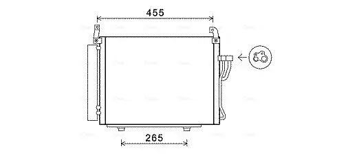 Радіатор кондиціонера Hyundai i10 (07-) AVA AVA COOLING HY5245D (фото 1)