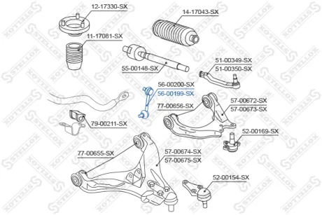 Тяга стабілізатора переднього права STELLOX 5600199SX