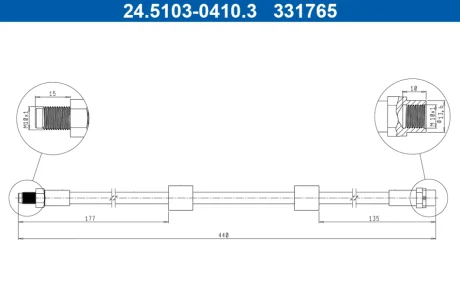 Шланг гальмівний ATE 24510304103