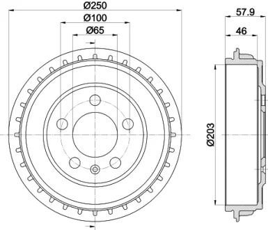 Барабан гальмівний HELLA 8DT355303441