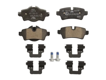 Керамічні гальмівні колодки задн (з комплектуючими з гвинтами гальмівного супорта), MINI (R56), (R57), (R58), (R59), CLUBMAN (R55), CLUBVAN (R55) 1.4-2.0D 09.06-06.15 ATE 13047027142