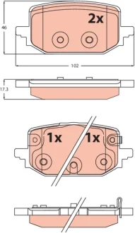 Комплект гальмівних колодок, дискове гальмо TRW GDB2546 (фото 1)