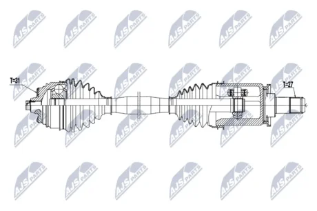 Полуось (привод передняя левая) Nty NPWBM251