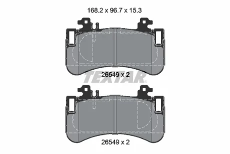 Колодки гальмівні (передні) MB EQE-class (V295/X294)/EQS-class (V297) 21- (Brembo) TEXTAR 2654901