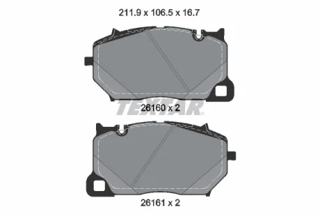 Колодки гальмівні (передні) Audi RS6 19-/Porsche Cayenne 23- (AKEBONO) Q+ TEXTAR 2616001