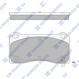 Колодки гальмівні передні Tesla MODEL 3 HI-Q Hi-Q (SANGSIN) SP2824
