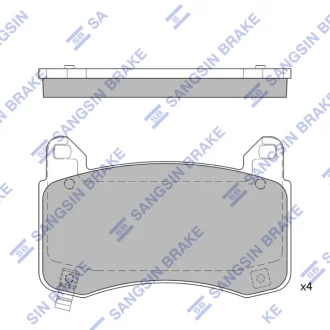 Колодки тормозные передние Tesla MODEL 3 (17-), MODEL Y (20-) Hi-Q (SANGSIN) SP2988 (фото 1)