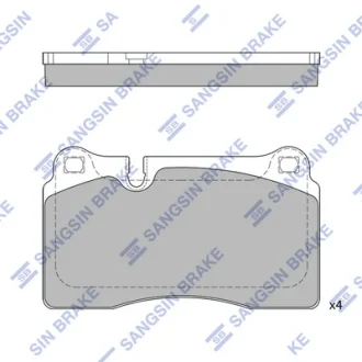 Колодки гальмівні передні Audi A3 (11-), VW Touareg (06-) HI-Q Hi-Q (SANGSIN) SP2231
