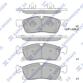 Колодки тормозные передние Dodge Durango (11-), Jeep Grand Cherokee (10-) Hi-Q (SANGSIN) SP1945