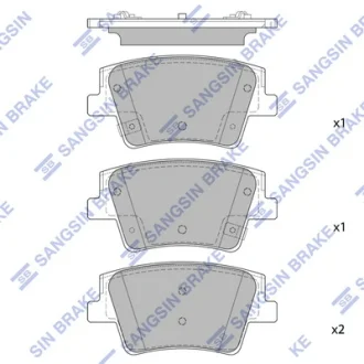 Колодки тормозные задние (дисковые) Hyundai Santa Fe (TM) (18-) Hi-Q (SANGSIN) SP1914
