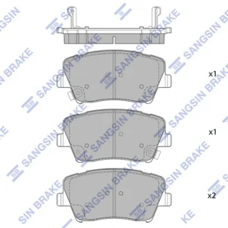 Колодки тормозные передние Renault Talisman, Latitude, MB A-Klass Hi-Q (SANGSIN) SP1778