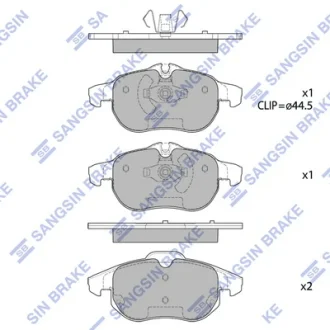 Колодки тормозные передние Cadillac BLS (06-), Fiat CROMA (194) (05-), Astra H (Hi-Q (SANGSIN) SP1758