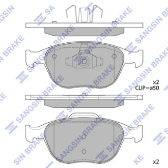 Колодки тормозные передние Ford Focus (02-), Transit Connect (10-) Hi-Q (SANGSIN) SP1623