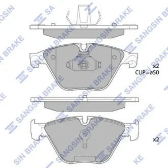 Колодки гальмівні передні BMW 5 (F07, F10, F18) (10-), 6 (F12, F13) (11-), 7 (F01,F02,F03,F04) (11-) HI-Q Hi-Q (SANGSIN) SP1821
