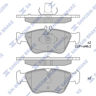 Колодки гальмівні передні MB C-CLASS (W202) (-00), E-CLASS (W210) (-02) HI-Q Hi-Q (SANGSIN) SP1755