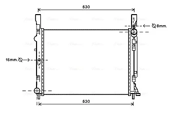 Радіатор охолодження Kangoo II 1.5 DCi +AC02/08- (AVA) AVA COOLING RTA2472