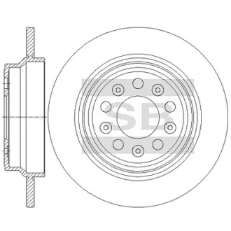 Диск гальмівний (кратно 2) задній Volvo S60 (-10) (D=288.0mm) HI-Q Hi-Q (SANGSIN) SD6104 (фото 1)