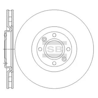 Диск гальмівний (кратно 2) передній (вентильований) Citroen DS4 (11-) (D=301.8mm) HI-Q Hi-Q (SANGSIN) SD5005