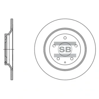 Диск гальмівний (кратно 2) задній Mazda CX-5 KE, GH (11-) (D=303.0mm) HI-Q Hi-Q (SANGSIN) SD4425
