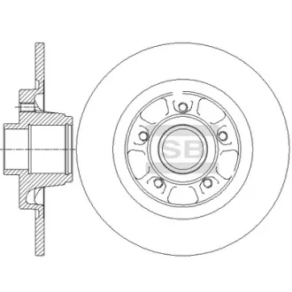 Диск гальмівний (кратно 2) задній Renault Kangoo (08-), MB Citan (12-) (D=274.0mm) HI-Q Hi-Q (SANGSIN) SD3063
