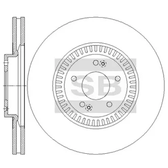Диск гальмівний (кратно 2) передній (вентильований) Hyundai Palisade (D=340.0mm) HI-Q Hi-Q (SANGSIN) SD1163