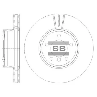 Диск гальмівний (кратно 2) передній (вентильований) BMW 5 E60 HI-Q Hi-Q (SANGSIN) SD5651