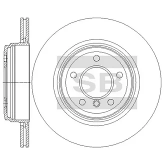 Диск гальмівний (кратно 2) задній (вентильований) BMW 5 E60 (D=320.0mm) HI-Q Hi-Q (SANGSIN) SD5219