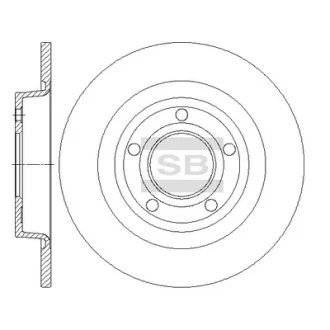 Диск гальмівний (кратно 2) задній Mazda 3 BK (03-) (D=279.9mm) HI-Q Hi-Q (SANGSIN) SD4427 (фото 1)