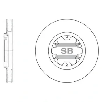 Диск гальмівний (кратно 2) передній (вентильований) Nissan Navara D22 (03-) (D=282.7mm) HI-Q Hi-Q (SANGSIN) SD4214