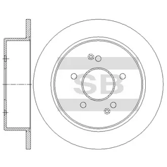 Диск гальмівний (кратно 2) задній Ssanyong Korando C 4WD (11-) (D=284.0mm) HI-Q Hi-Q (SANGSIN) SD3086