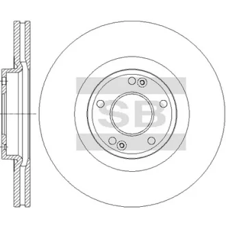 Диск гальмівний (кратно 2) передній (вентильований) Hyundai Santa Fe SM (10-) (D=321.0mm) HI-Q Hi-Q (SANGSIN) SD1154