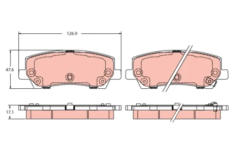 Фото 1 - комплект гальмівних колодок задн, FORD USA MUSTANG 2.3-5.2 02.14- TRW GDB2388 Комплект гальмівних колодок задн, FORD USA MUSTANG 2.3-5.2 02.14- TRW GDB2388 (фото 1)