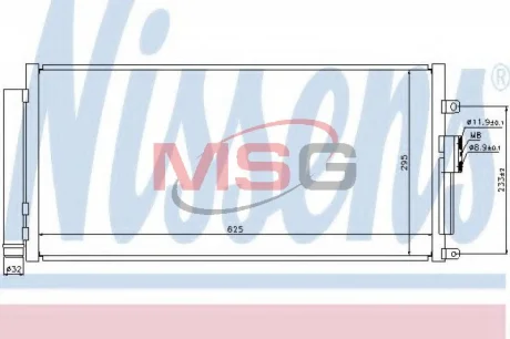 Конденсер FT 500(07-)1.4 i ABARTH[OE 51819064] NISSENS 940291